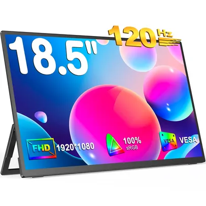 [BR] Monitor Portátil UPERFECT 18 UMAX 120hz 18.5 Polegadas, 1080p FHD Screen 100% SRGB, Gamute com Suporte de Elevação Giratório