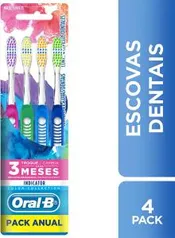 [PRIME] Pack 4 escovas dentais Oral-B Indicator Colors, Média/35