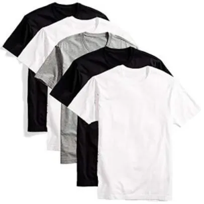 Kit com 5 camisetas básicas masculina t-shirt algodão colors tee