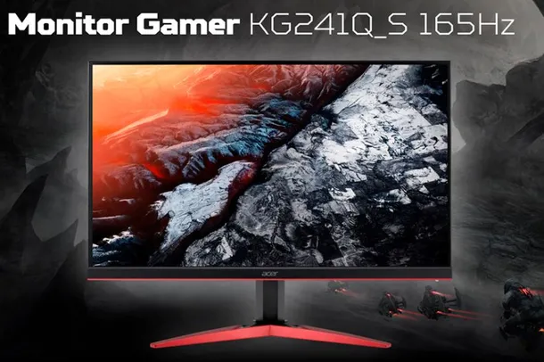 Monitor Gamer LED 23.6" Full HD Acer KG241Q-S 0,5ms, 165 Hz, FreeSync, ComfyView, | R$ 1134