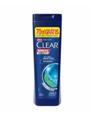 Shampoo Clear Ice Cool Menthol Com Desconto Especia 400ml | R$ 12 [Comprando 3]