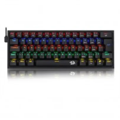 Teclado Mecânico Gamer Redragon Fizz, RAINBOW, Switch Blue, ABNT 2, Black, K617-R-B (PT-BLUE)