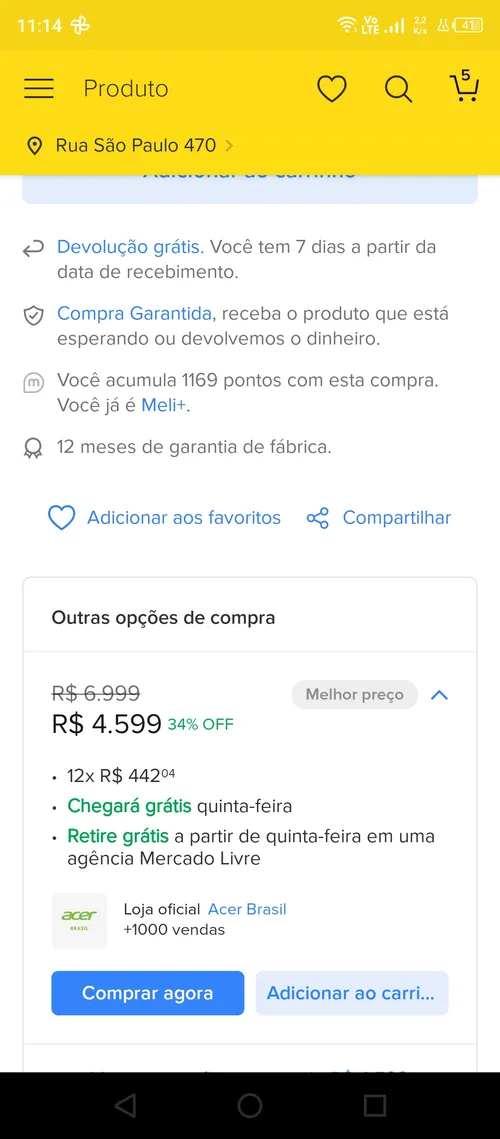 Imagem na descrição da promoção