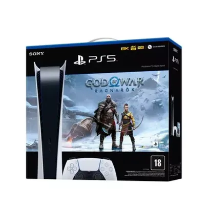 Console Playstation 5 Digital 825GB + Jogo God Of War: Ragnarok