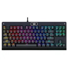 Teclado Mecânico Gamer Redragon Dark Avenger K568 Rainbow, Switch Blue, ABNT2, Black | R$180