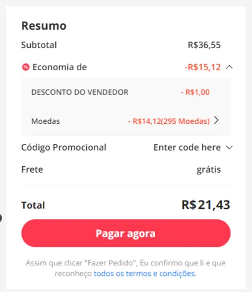 Imagem na descrição da promoção