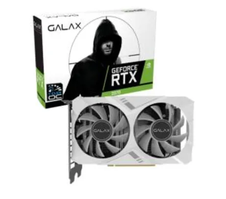 [Boleto] Placa de Video Galax Geforce RTX 2070 White Mini (1-Click OC) 8Gb GDDR6 256-Bit - 27NSL6HPZ7MN R$2385
