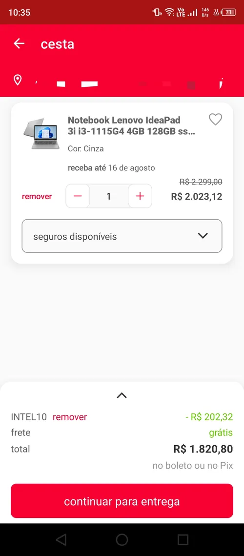 Imagem na descrição da promoção