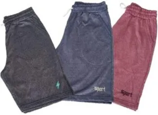 Kit 3 Bermudas Masculina Moletinho Costura Reforçada