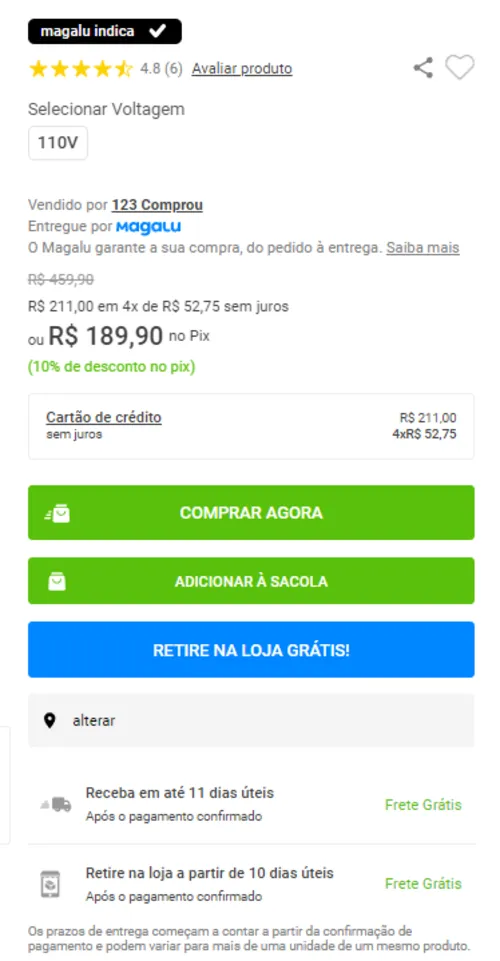 Imagem na descrição da promoção