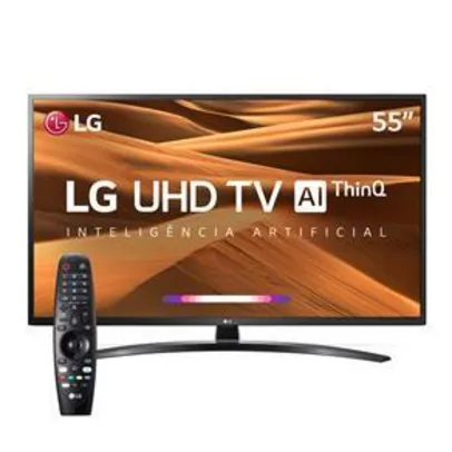 Smart TV LED 55" UHD 4K LG 55UM7470PSA ThinQ AI com IoT, HDR Ativo, WebOS 4.5, DTS Virtual X, Controle Smart Magic e Bluetooth