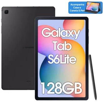Tablet Samsung Galaxy Tab S6 Lite 128GB Tela 10.4 Com Caneta S Pen + Capa - Snapdragon 720G