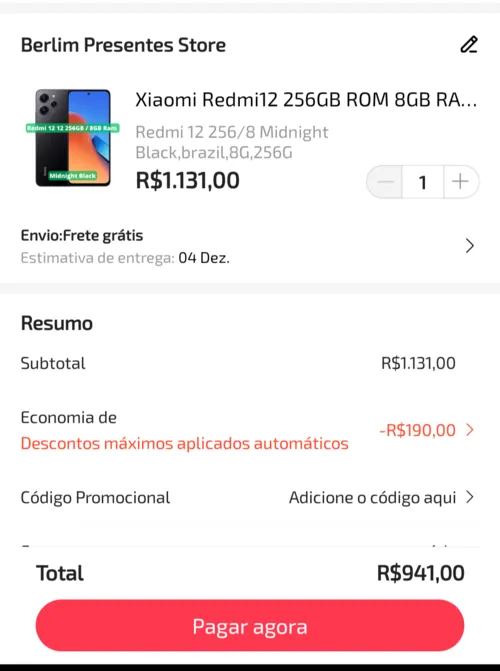 Imagem na descrição da promoção