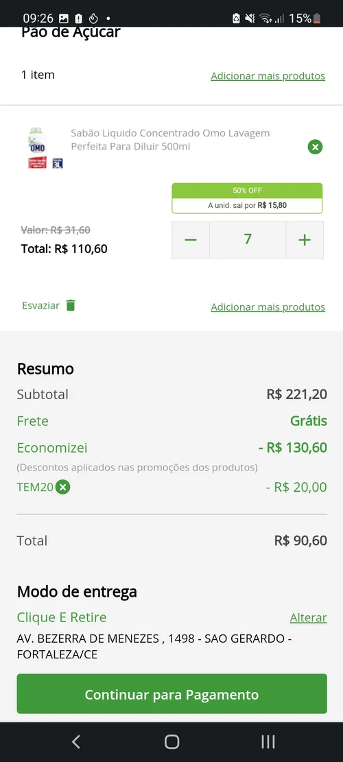 Imagem na descrição da promoção