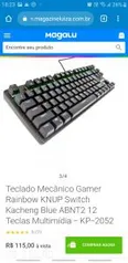 Teclado Mecânico Gamer Rainbow KNUP Switch Kacheng Blue ABNT2 12 Teclas Multimídia - KP-2052