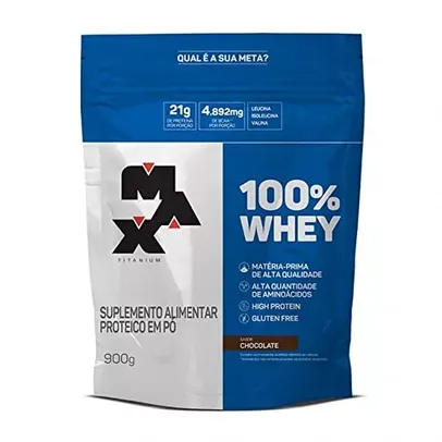 100% Whey - 900G Refil Chocolate - Max Titanium, Max Titanium