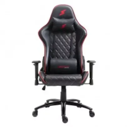 Cadeira Gamer SuperFrame Warrior, Reclinável, Preto e Vermelho