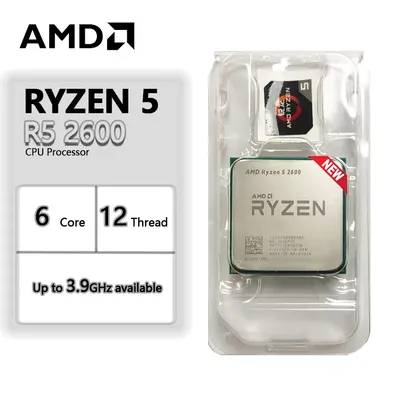 Processador AMD Ryzen 5, R5 2600, 3.4 GHz (Max Turbo 3.9GHz), Núcleo 6, 12 Thread, Soquete 65W, AM4