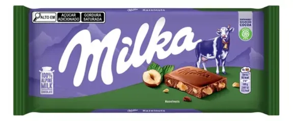 Chocolate ao Leite com Pedaços De Avelãs Milka Pacote 100g