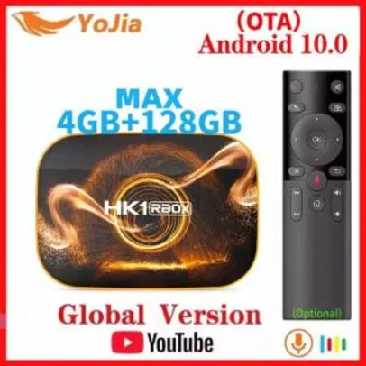 Caixa de tv inteligente android 10.0 HK1 RBOX R1 max 4gb ram 32gb | R$164