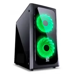 Gabinete PcYes! Venus Preto 2x Fan Verde  VENPTVD2FCA, 29365