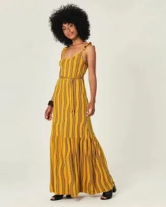 Vestido Longo Estampado Conforto Malwee Amarelo | R$73