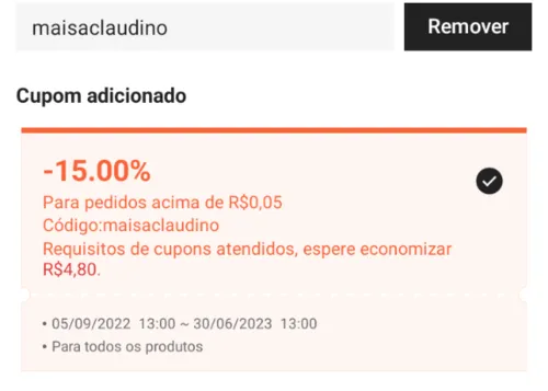 Imagem na descrição da promoção