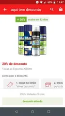 20% de desconto em todas espumas Gillette [App Americanas]