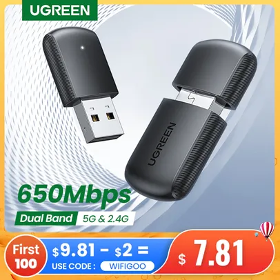 Adaptador WiFi Dual Band UGREEN CM448 | R$42