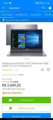 Notebook Asus AMD RYZEN 5 8GB 256GB SSD 15.6 FULL HD | R$3279