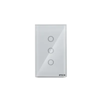 [PRIME]Interruptor Inteligente Smarteck 4X2" 3 Módulos Bivolt Touch Wi-fi Branco, compatível com Alexa