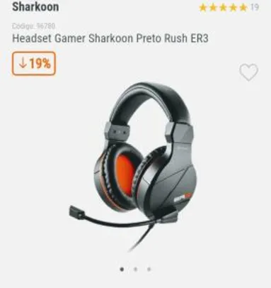 Headset Gamer Sharkoon Preto Rush ER3