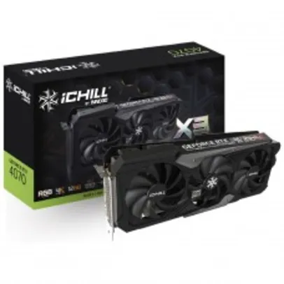 Placa de Vídeo INNO3D NVIDIA GeForce RTX 4070 ICHILL X3, 12GB, GDDR6X, DLSS, Ray Tracing, C40703-126XX-186148H