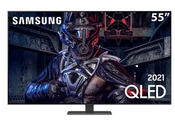 Smart TV 55" QLED 4K Samsung 55Q80A, Modo Game, Processador IA