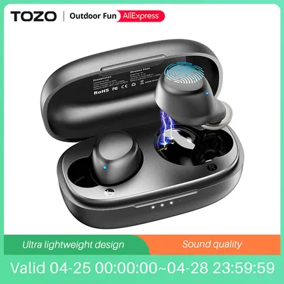 Fones de Ouvido Tozo A1 Wireless Earbuds Bluetooth 5.0 Headphones Light-weight 