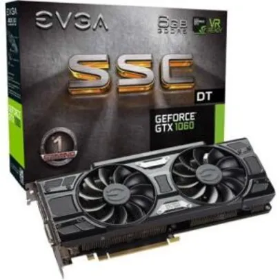 Placa de Vídeo EVGA NVIDIA GeForce GTX 1060 SSC DT Gaming 6GB