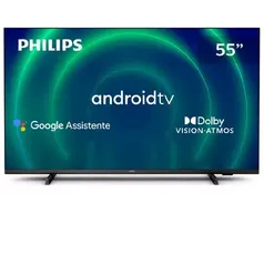 Smart TV Philips 55" 4K UHD LED 55PUG7406/78 Dolby Vision e Dolby Atmos Tecnologia Inteligente Android