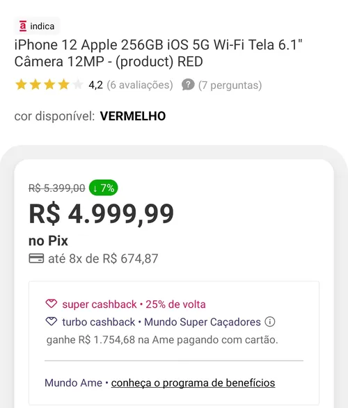 Imagem na descrição da promoção