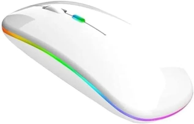 Mouse sem fio de LED, mouse fino 2,4G portátil móvel para escritório com USB e receptor tipo C