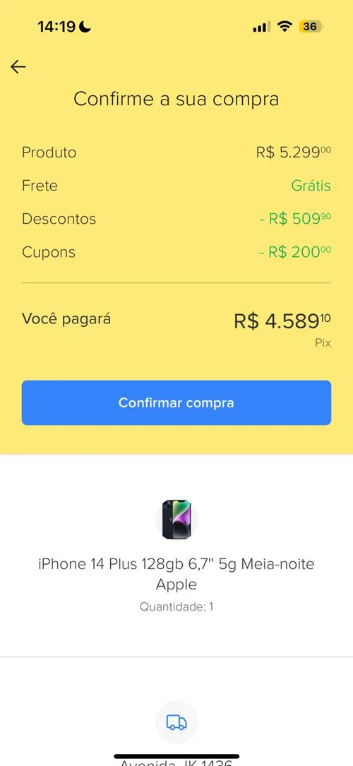 Imagem na descrição da promoção