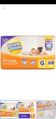 [Compre 3 leve 4] Fralda pompom Protek Proteção de Mãe 68 unidades R$36