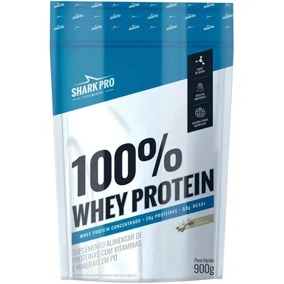 Foto do produto 100% Whey Protein - 900g Refil Baunilha - Shark Pro