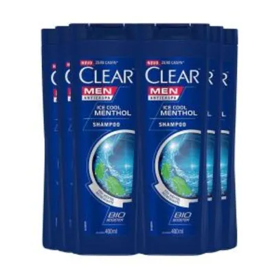 Shampoo Anticaspa Clear Ice Cool Menthol 400Ml - 6Un | R$ 52