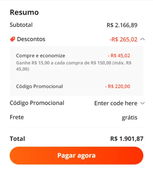 Imagem na descrição da promoção