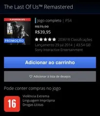 The Last Of Us™ Remastered | R$40