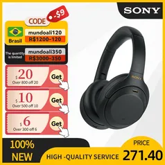 Fone Bluetooth Sony WH-1000XM4 com ANC (cancelamento de ruído ativo)