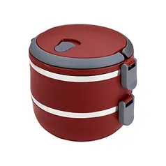 Marmita dupla Lunch Box Vermelha, LB1234-VM, Euro Home