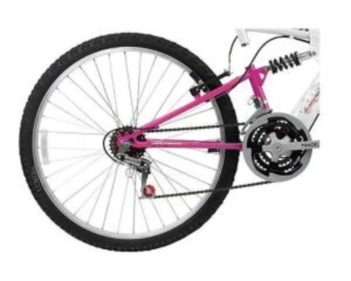 Bicicleta Aro 26 Track Bikes MTB 200 Full 18 V Branco/Magenta-(Marketplace)