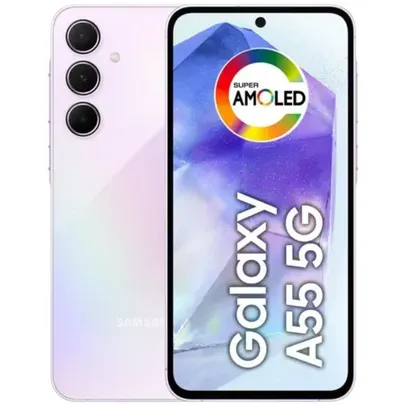 [SALDO MERCADO PAGO] Smartphone Samsung Galaxy A55 5G 128GB 8GB RAM, Tela 6.6 Super AMOLED 120Hz, Áudio Estéreo, IP67, NFC, e-SIM - Rosa