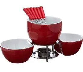 Conjunto p/ Fondue 10 peças - Brinox Vermelho | R$187